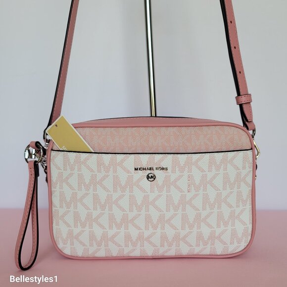 MICHAEL KORS Signature Logo Jet Set Charm Large East West Camera Crossbody⭐ - Picture 1 of 16